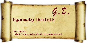 Gyarmaty Dominik névjegykártya